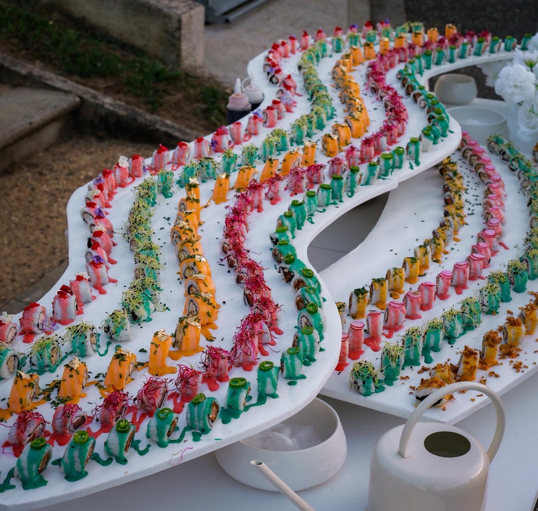 Dressage d'un buffet Sushimi Event