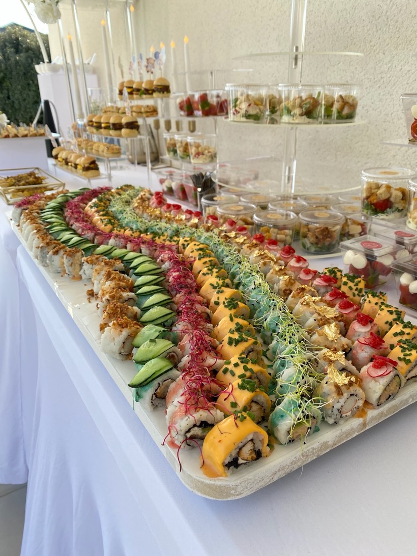 Buffet de sushis pour un mariage